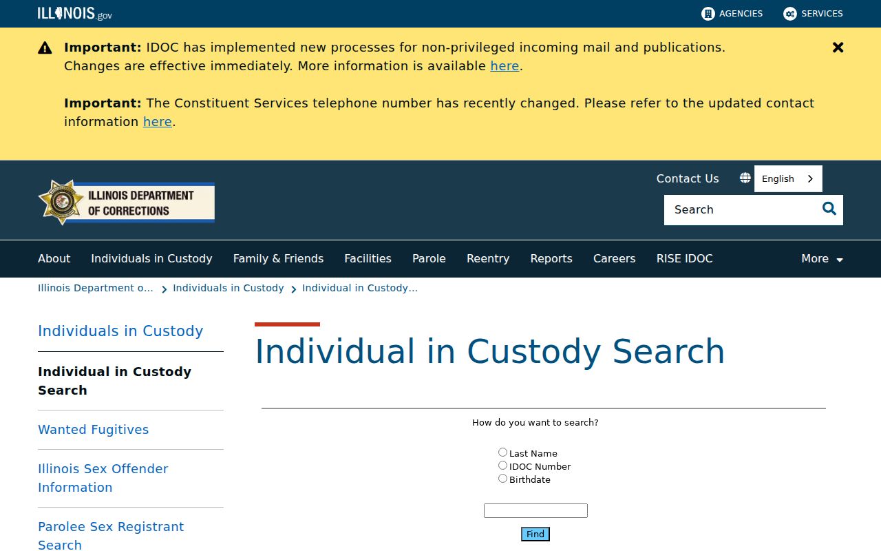 Montgomery County arrest lookup IDOC custody search
