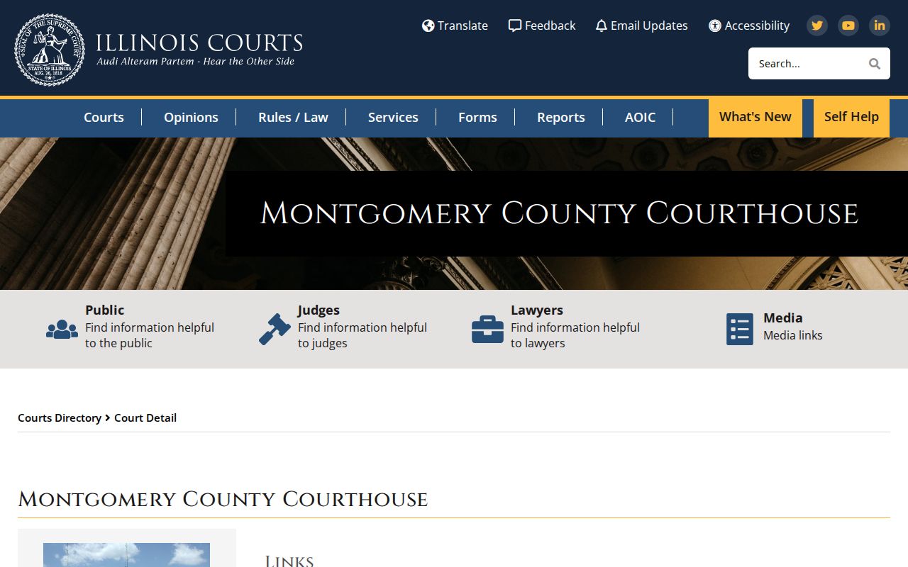 Montgomery County criminal history courthouse directory