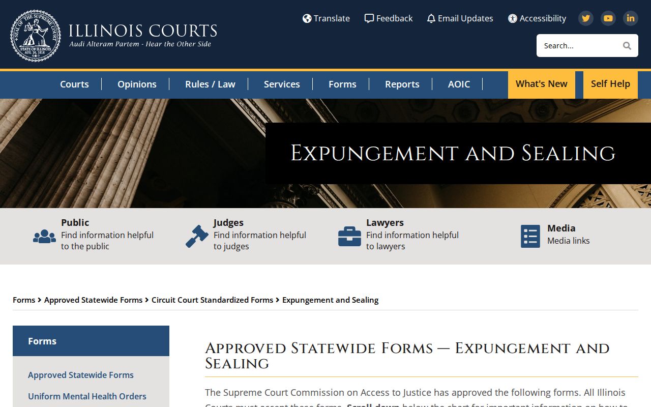 Montgomery County criminal history expungement and sealing forms