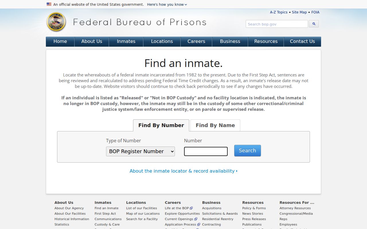 Montgomery County criminal history federal inmate locator